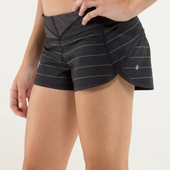 Lululemon Run: Speed Short Slalom Stripe Black 2.5" Size 2 - Picture 1 of 8